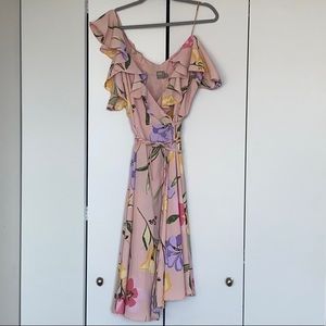 ASOS cold shoulder ruffle dress